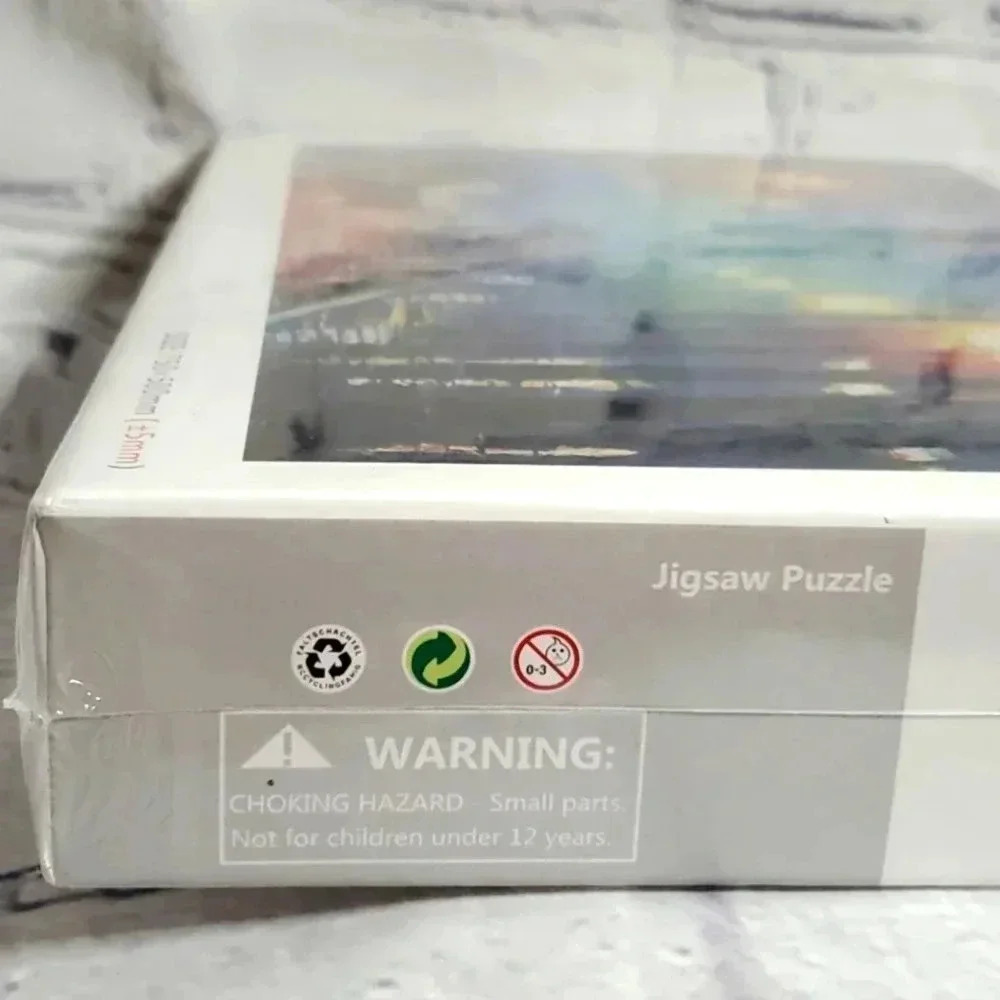 Watercolor Puzzle Rainy Night Walk In Park 1000 Jigsaw Puzzle NWT - Picture 2 of 4